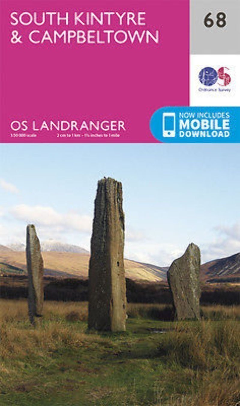 South Kintyre & Campbeltown Landranger Map 68 Ordnance Survey Latest 