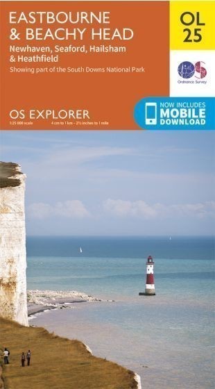 Eastbourne & Beachy Head Ordnance Survey Explorer Map OL 25