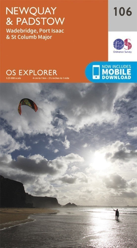 Newquay and Padstow 106 Explorer Map Ordnance Survey With Digital Download