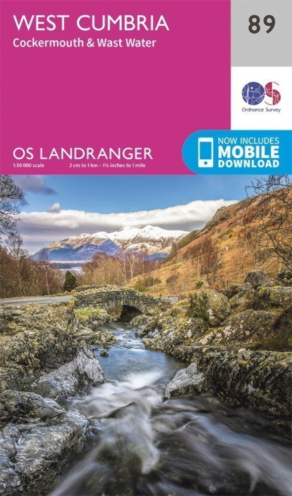 West Cumbria Cockermouth & Wast Water Landranger Map 89 Ordnance Survey Latest 