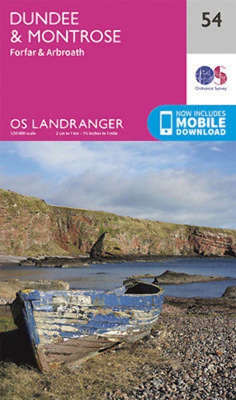 Dundee & Montrose Forfar & Arbroath Landranger Map 54 Ordnance Survey Latest 