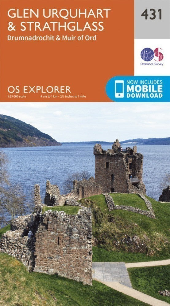 Glen Urquhart and Strathglass Explorer Map 431 Ordnance Survey 2015