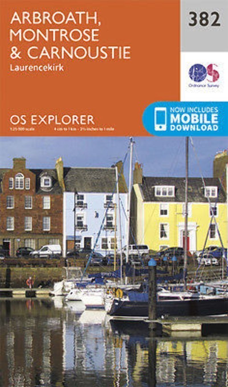 Arbroath Montrose and Carnoustie Explorer Map 382 Ordnance Survey