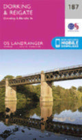 Dorking Reigate & Crawley Landranger Map 187 Ordnance Survey Latest 