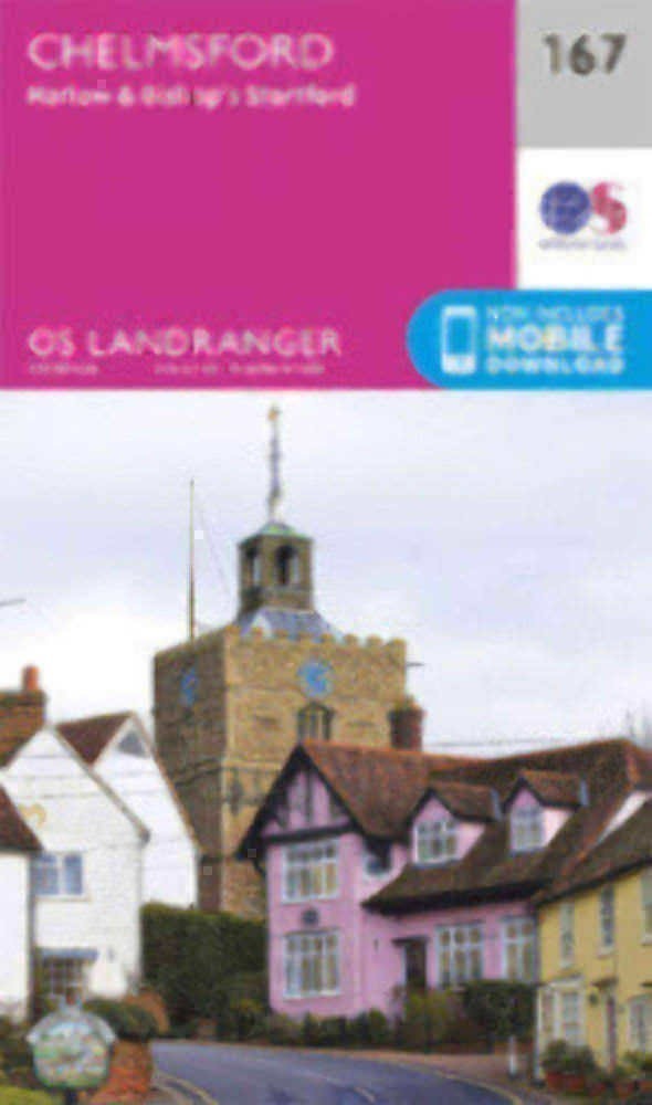 Chelmsford Harlow & Bishops Stortford Landranger Map 167 OS Latest 