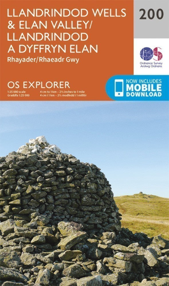 Llandrindod Wells Elan Valley Rhayad 200 Explorer Map Ordnance Survey 