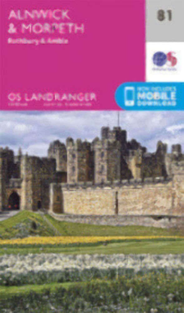 Alnwick & Morpeth Rothbury & Amble Landranger Map 81 Ordnance Survey Latest 