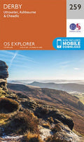 Derby Uttoxeter Ashbourne and Cheadle Explorer Map 259 Ordnance Survey