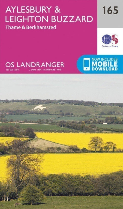 Aylesbury Leighton Buzzard Thame Berkhamstead Landranger Map 165 OS Latest 