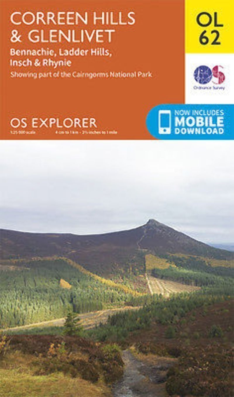 OL62 Coreen Hills and Glenlivet Ordnance Survey Explorer Map OL 62 with Digital 