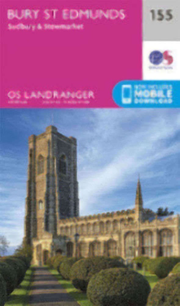 Bury St Edmunds Sudbury & Stowmarket Landranger Map 155 Ordnance Survey Latest 