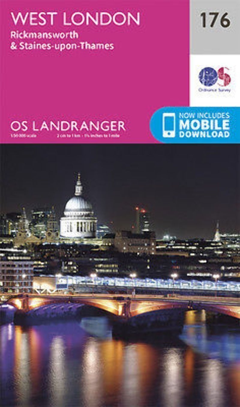 West London Rickmansworth & Staines Landranger Map 176 Ordnance Survey Latest 