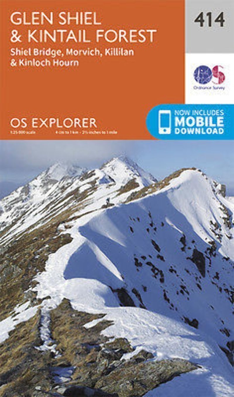 Glen Shiel and Kintail Forest Explorer Map 414 Ordnance Survey 2015