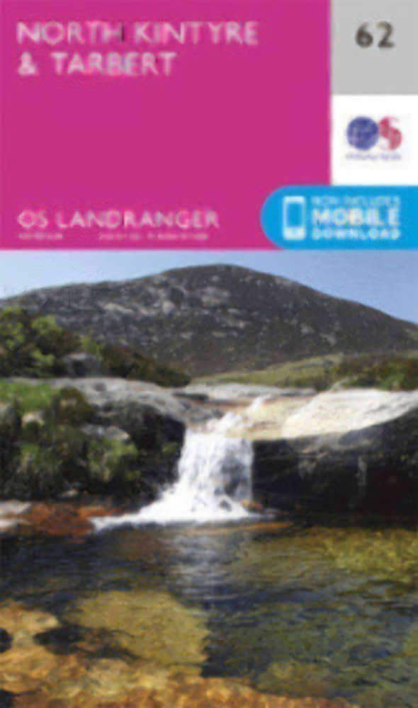 North Kintyre & Tarbert Landranger Map 62 Ordnance Survey Latest 