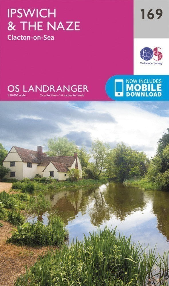Ipswich The Naze & Clacton on Sea Landranger Map 169 Ordnance Survey Latest 