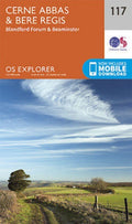 Cerne Abbas and Bere Regis Blandford For 117 Explorer Map Ordnance Survey 2018