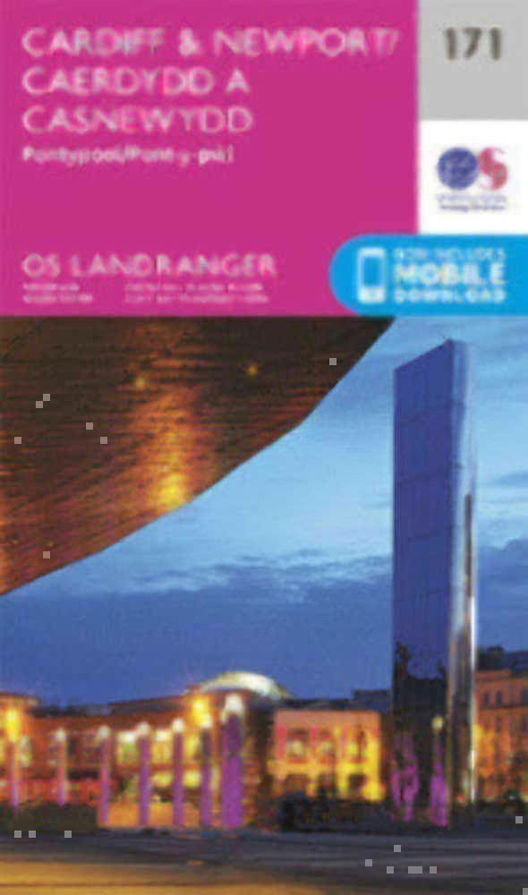 Cardiff & Newport Pontypool Landranger Map 171 Ordnance Survey Latest 
