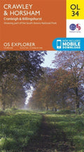 Crawley and Horsham Ordnance Survey Explorer Map OL 34