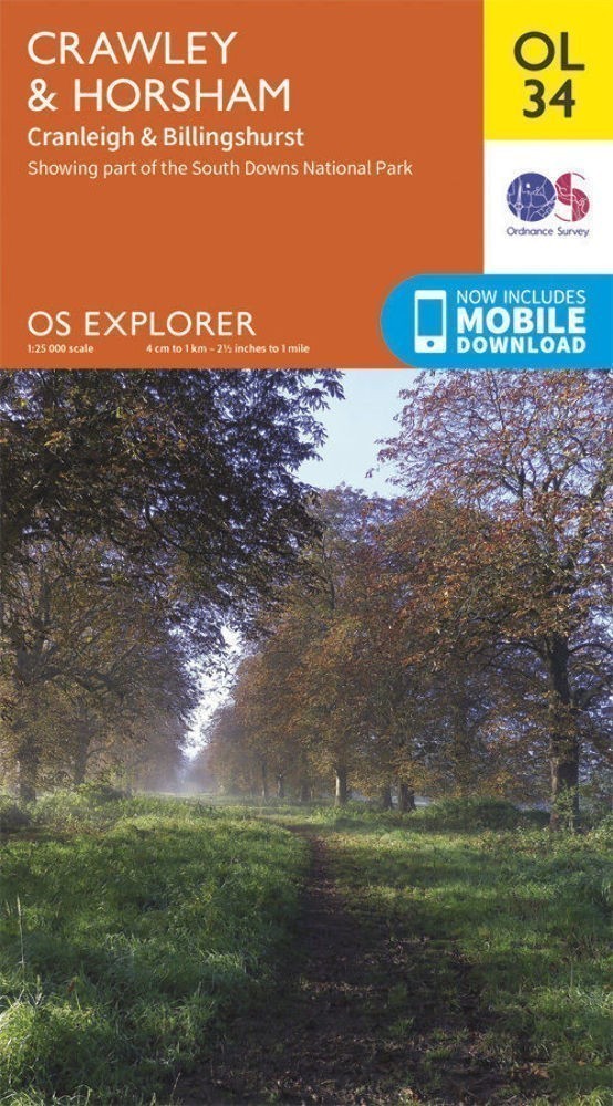 Crawley and Horsham Ordnance Survey Explorer Map OL 34