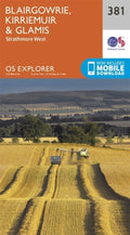 Blairgowrie Kirriemuir and Glamis Explorer Map 381 Ordnance Survey