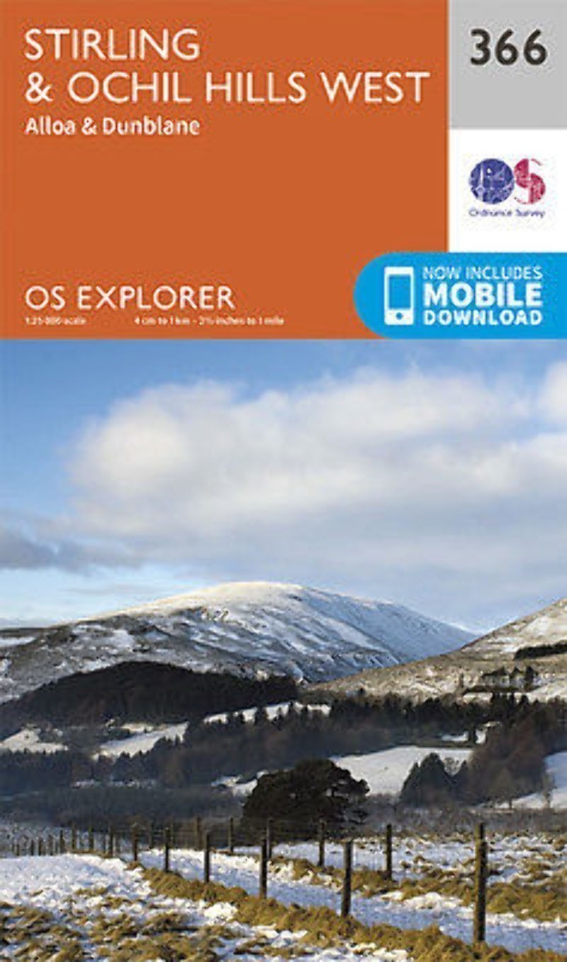 Stirling and Ochil Hills West Explorer Map 366 Ordnance Survey