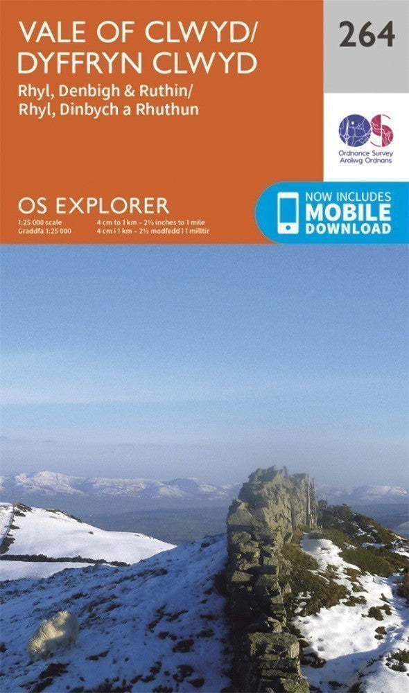 Vale of Clwyd Rhyl Denbigh and Ruthin Explorer Map 264 Ordnance Survey