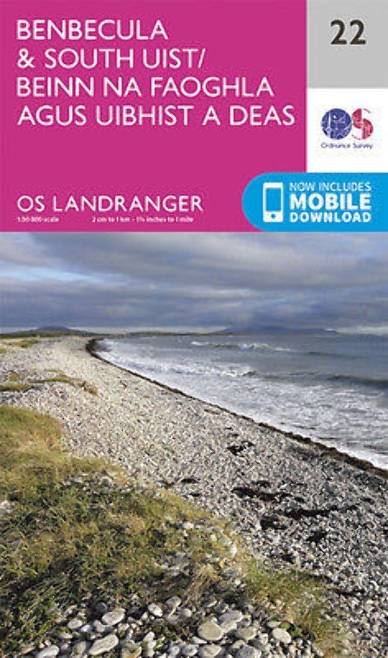 Benbecula South Uist Landranger Map 22 Ordnance Survey Latest 
