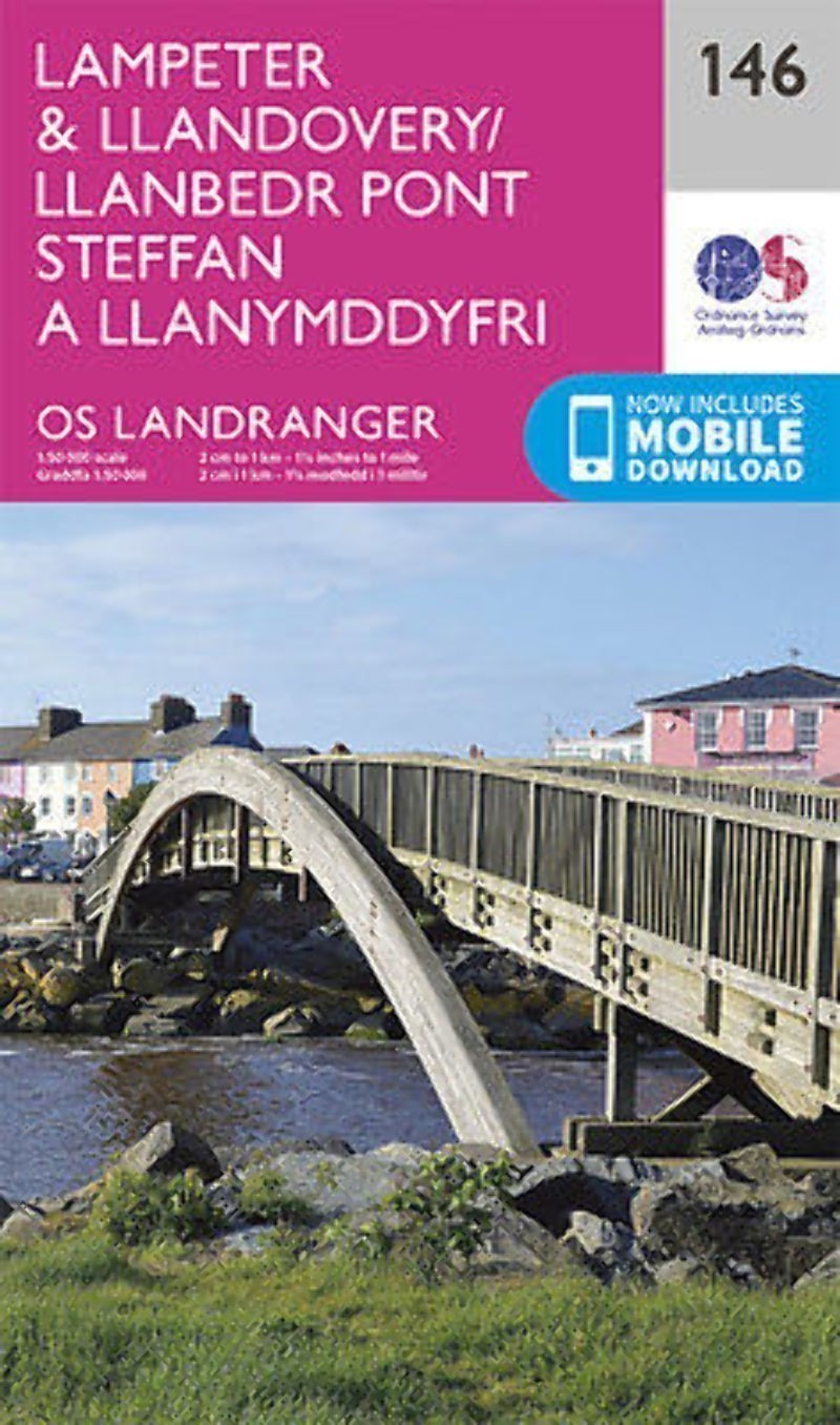 Lampeter & Llandovery Landranger Map 146 Ordnance Survey Latest 
