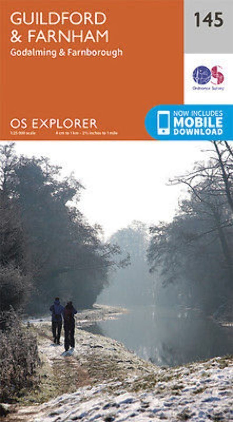 Guildford and Farnham 145 Explorer Map Ordnance Survey With Digital Download