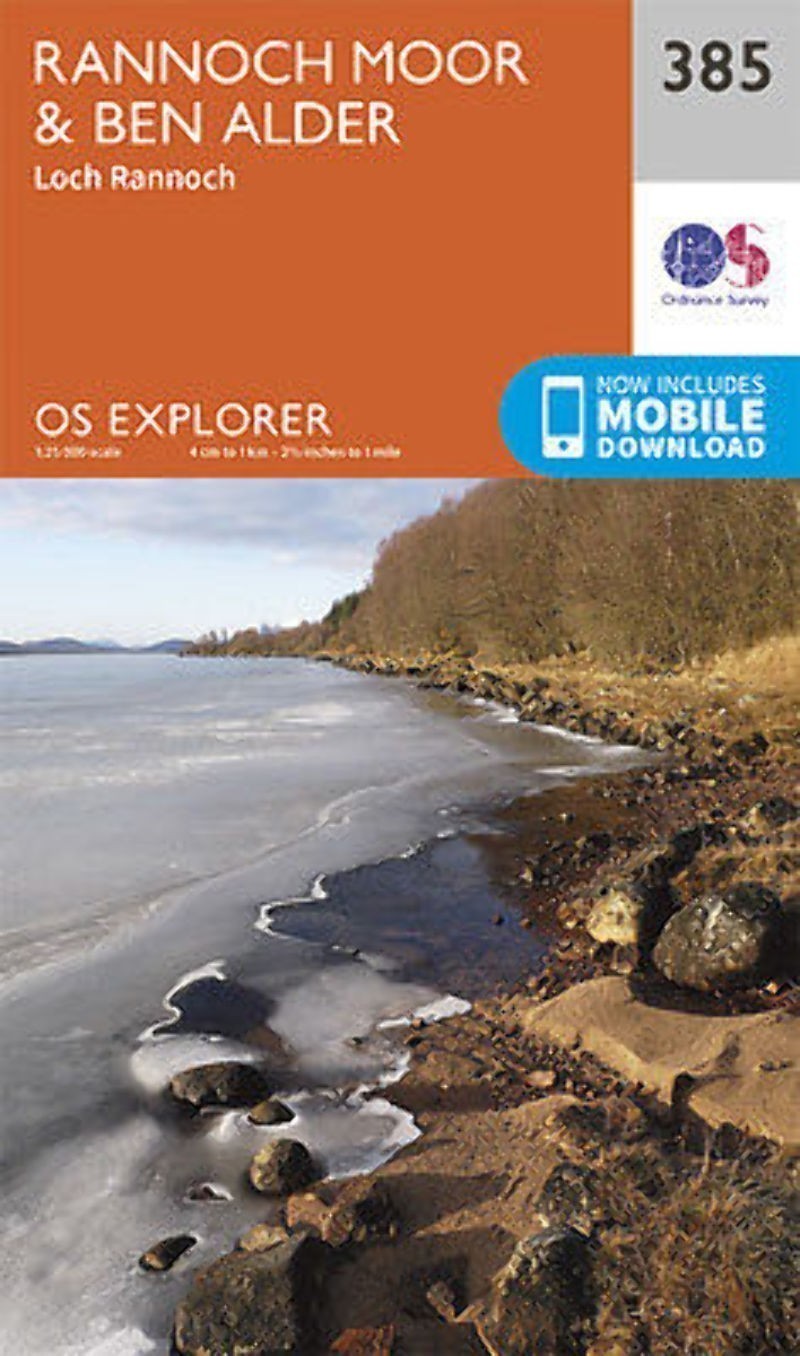 Rannoch Moor and Ben Alder Explorer Map 385 Ordnance Survey