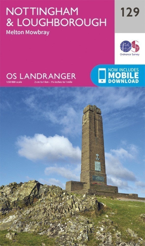 Nottingham & Loughborough Melton Mowbray Landranger Map 129 Ordnance Survey Late
