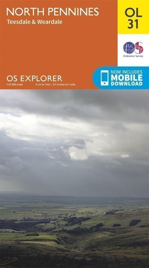 NORTH PENNINES TEESDALE & WEARDALE Ordnance Survey Explorer Map OL 31
