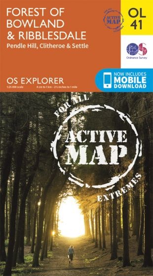 Explorer Active Map  OL 41 Forest of Bowland & Ribblesdale OS OL41 Laminated