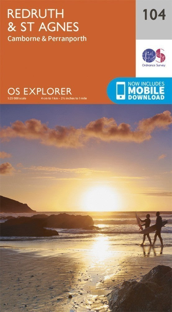 Redruth and St Agnes 104 Explorer Map Ordnance Survey With Digital Download