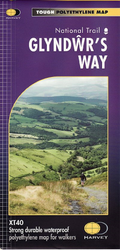 Glyndwrs Way Harvey National Trail Map Knighton to Welshpool