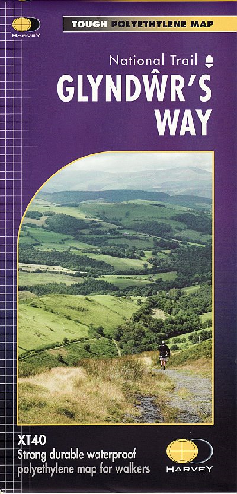 Glyndwrs Way Harvey National Trail Map Knighton to Welshpool