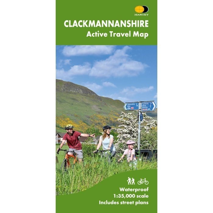Clackmannanshire Walking & Cycling Map by Harvey Maps