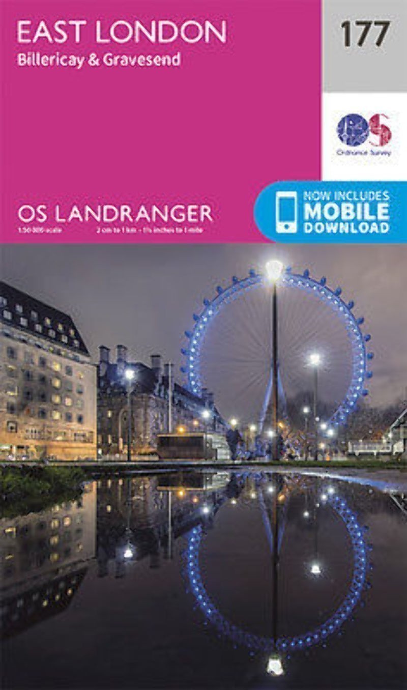 East London Billericay & Gravesend Landranger Map 177 Ordnance Survey Latest 