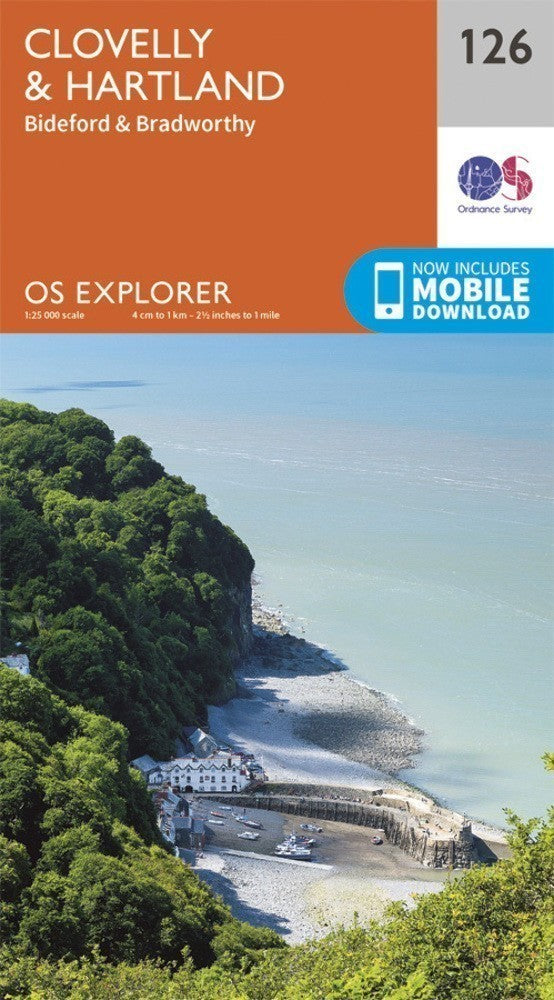 Clovelly and Hartland 126 Explorer Map Ordnance Survey With Digital Download
