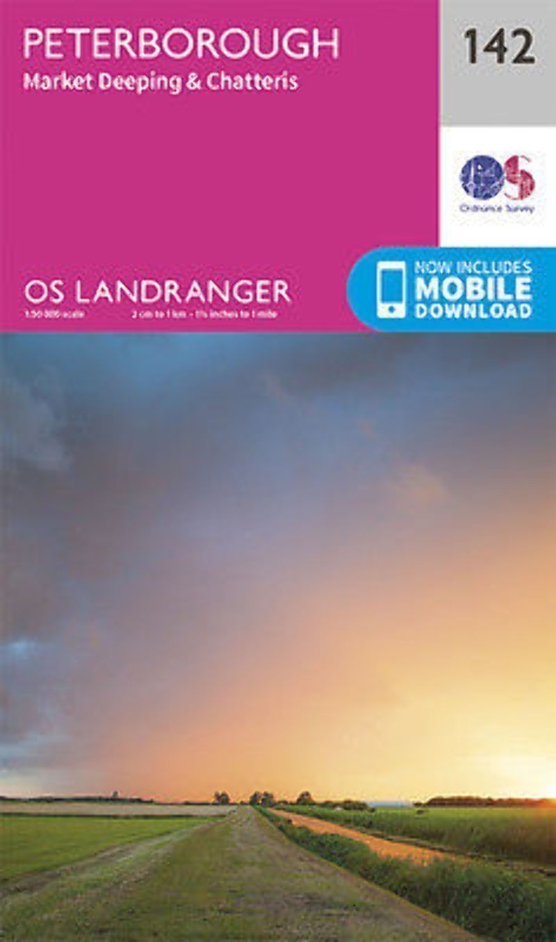 Peterborough Market Deeping & Chatteris Landranger Map 142 Ordnance Survey Lates