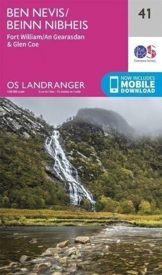 Ben Nevis Fort William Glen Coe Landranger Map 41 Ordnance Survey Latest 