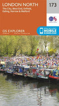 London North The City West End Enfield 173 Explorer Map Ordnance Survey 