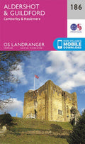 Aldershot Guildford Camberley Haslemere Landranger Map 186 Ordnance Survey Lates
