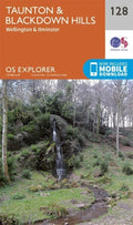 Taunton and Blackdown Hills 128 Explorer Map Ordnance Survey With Digital