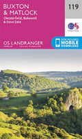 Buxton & Matlock Chesterfield Bakewell Dove Dale Landranger Map 119 OS Latest 