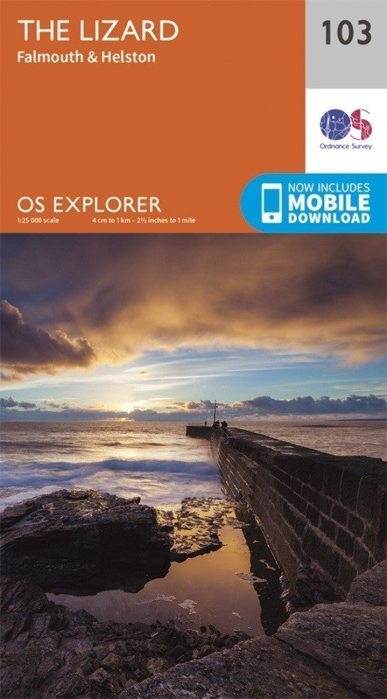 Lizard Falmouth and Helston 103 Explorer Map Ordnance Survey With Digital Downlo