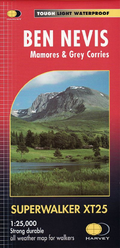 Ben Nevis Mamores and Grey Corries Harvey SuperWalker map - 1:25 000
