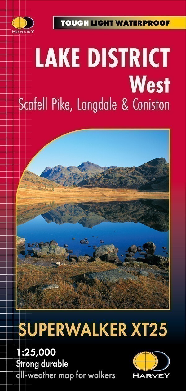 Lake District West Harvey Superwalker map - scafell langdale hard knott wrynose 