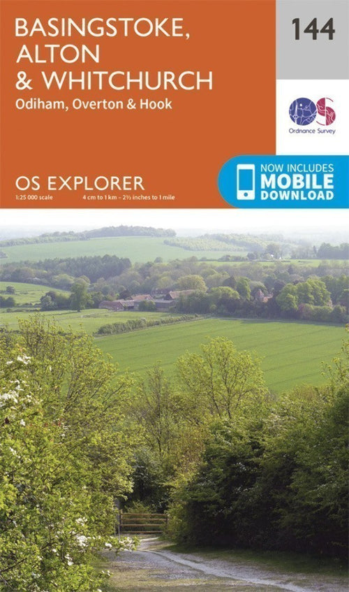 Basingstoke Alton and Whitchurch 144 Explorer Map Ordnance Survey With Digital D