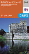 Bishop Auckland - Spennymoor and Newtown Explorer Map 305 Ordnance Survey 